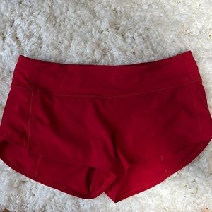 Red Lululemon Speed Up Shorts 2.5” Size 6